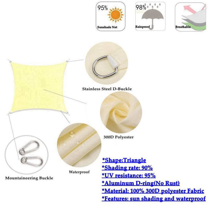 Waterproof Sun Shade Sail Right Triangle Multi-colour
