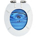 Wc Toilet Seat With Soft Close Lid Mdf Blue Water Drop