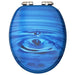 Wc Toilet Seat With Soft Close Lid Mdf Blue Water Drop
