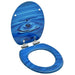 Wc Toilet Seat With Soft Close Lid Mdf Blue Water Drop