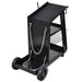 Welding Cart Black Trolley with 3 Shelves Workshop