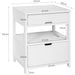 White Bedside Table with 2 Drawers