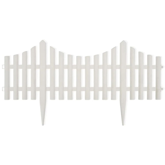 White Lawn Divider 17 Pcs 10 m Aoxxi