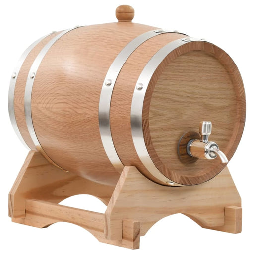 Wine Barrel with Tap Solid Oak Wood 6 l Pblii
