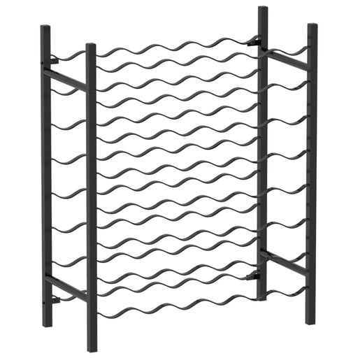 Wine Rack for 48 Bottles Black Metal Xnkplt