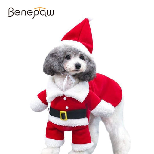 Winter Warm Cute Pet Santa Claus Xmas Suit With Cap For Dogs