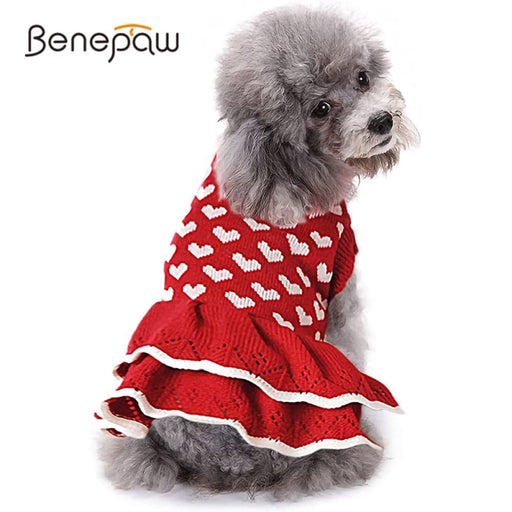 Winter Warm Durable Stretchable Cute Heart Sweater For Dogs
