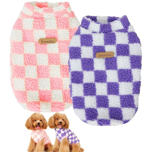 Winter Warm Plaid Cute Cozy Pullover Sweaters For Dogs