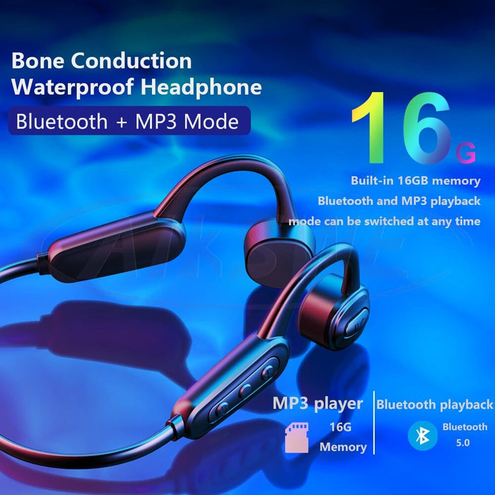 Wireless Bone Conduction 16gb Waterproof Bluetooth Mp3