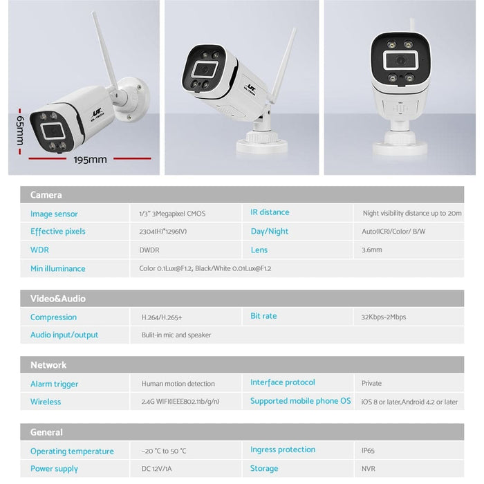 3mp Wireless Cctv Home Security System Outdoor Ip Camera