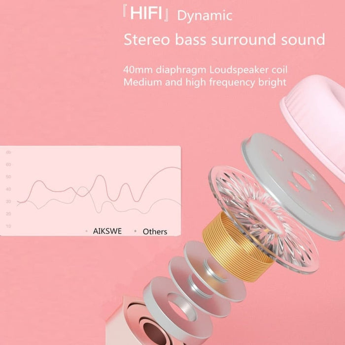 Wireless Glowing Cute Led Headset Hifi Stereo Bass 3.5mm