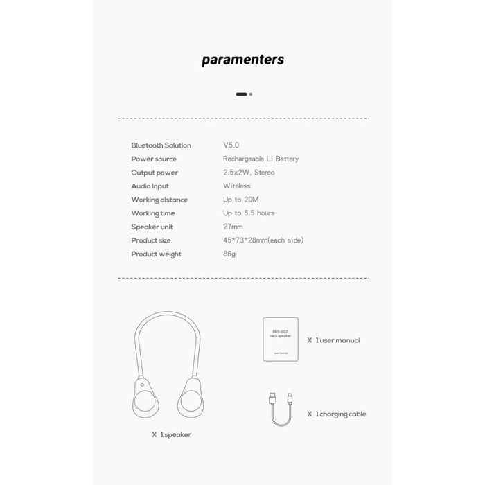 Wireless Hands - free Wearable Neck Bluetooth Speaker