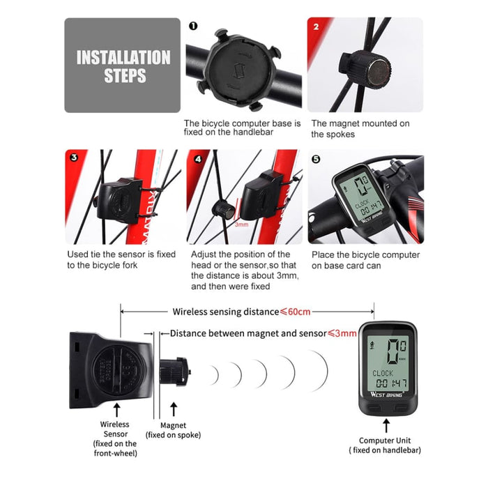 Wireless Multifunctional Bike Computer