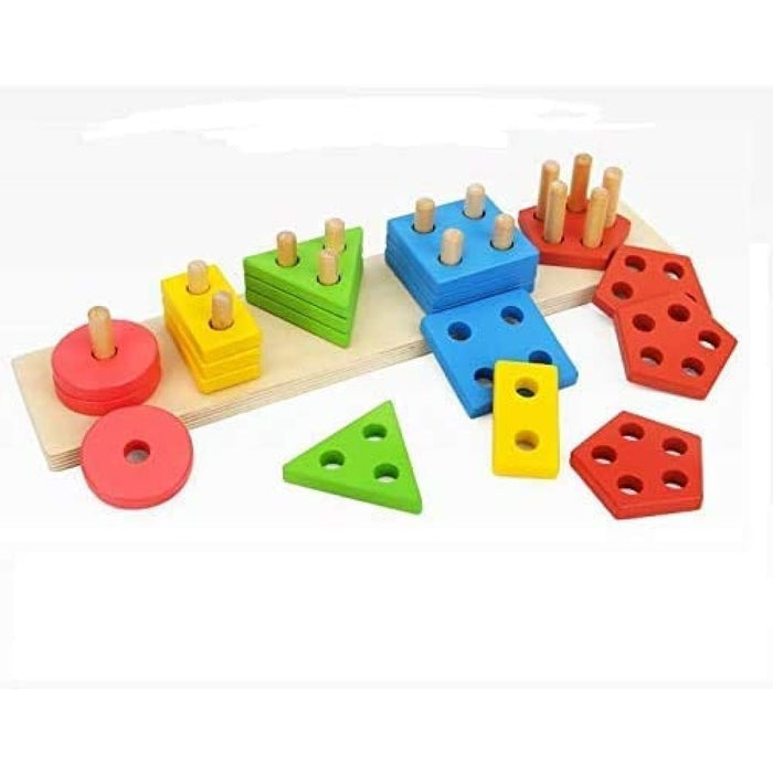 Wooden Educational Preschool Blocks Puzzle for 3 to 5 Year