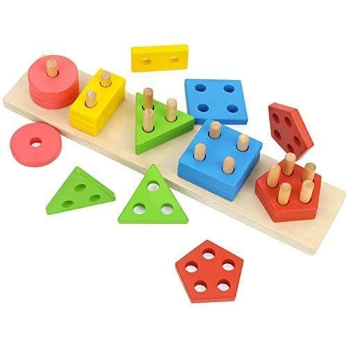 Wooden Educational Preschool Blocks Puzzle for 3 to 5 Year