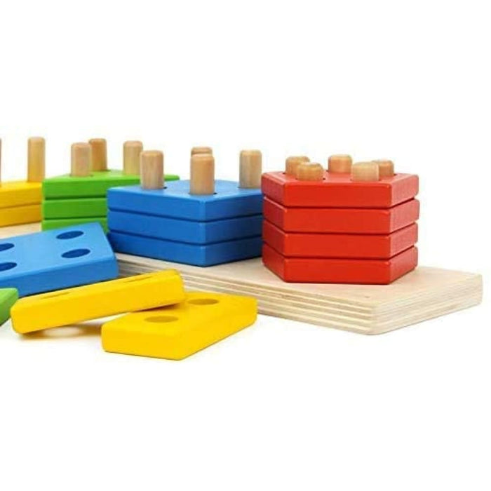 Wooden Educational Preschool Blocks Puzzle for 3 to 5 Year