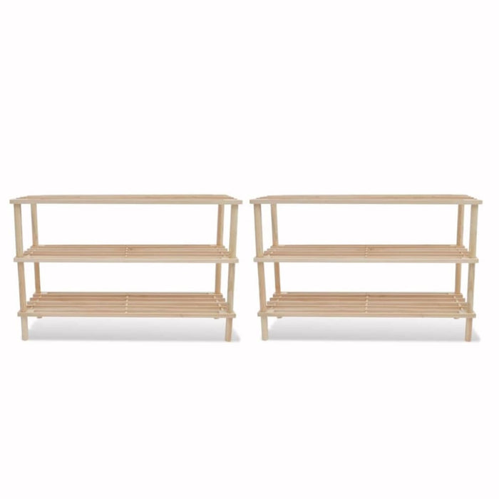 Wooden Shoe Rack 3-tier 2 Pcs Xaoblp