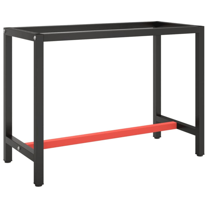 Work Bench Frame Matte Black and Red 110x50x79 Cm Metal