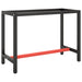 Work Bench Frame Matte Black and Red 110x50x79 Cm Metal