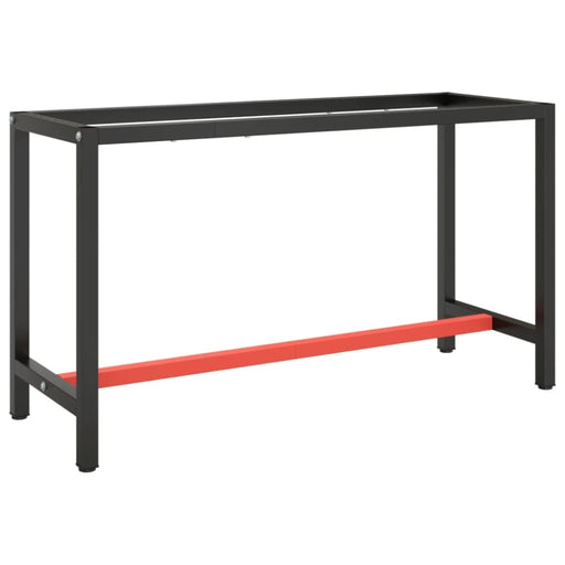 Work Bench Frame Matte Black And Red 140x50x79 Cm Metal
