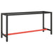 Work Bench Frame Matte Black and Red 170x50x79 Cm Metal