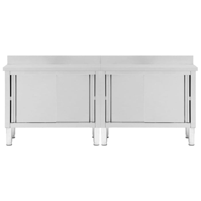 Work Tables with Sliding Doors 2pcs 240x50x(95-97)cm