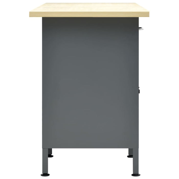 Workbench Black 160x60x85 Cm Steel Oaptai