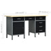 Workbench Black 160x60x85 Cm Steel Oaptai