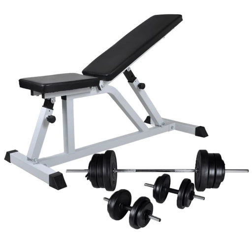Workout Bench with Barbell and Dumbbell Set 60.5 Kg Xiptal