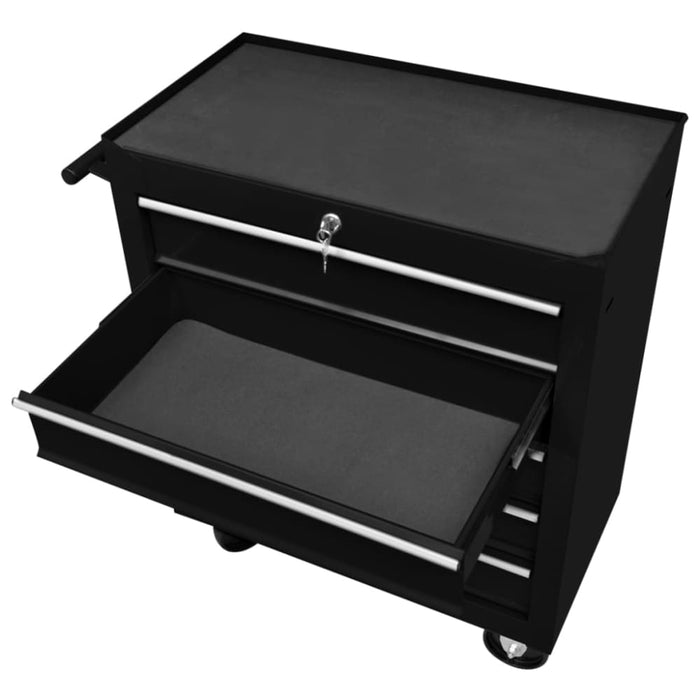 Workshop Tool Trolley with 5 Drawers Black Oaioix