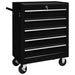Workshop Tool Trolley with 5 Drawers Black Oaioix