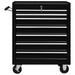 Workshop Tool Trolley with 7 Drawers Black Oaioia
