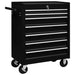 Workshop Tool Trolley with 7 Drawers Black Oaioia