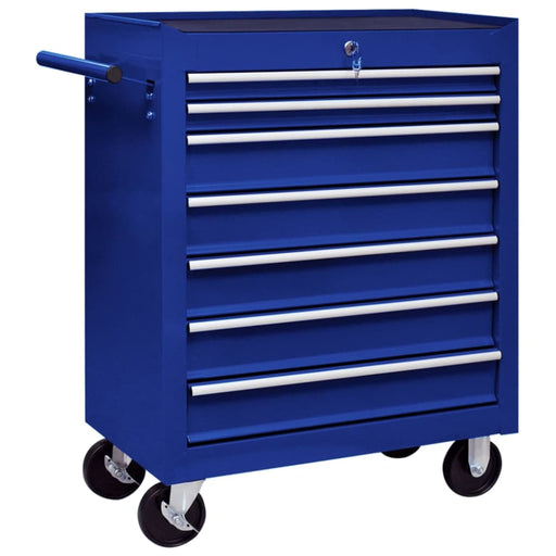 Workshop Tool Trolley With 7 Drawers Blue Oaioit