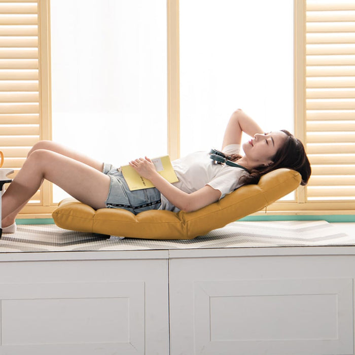 2x Yellow Lounge Floor Recliner Adjustable Gaming Sofa Bed