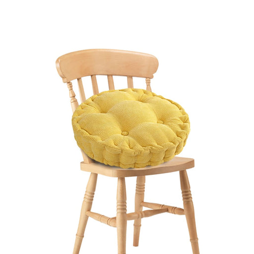 Yellow Round Cushion Soft Leaning Plush Backrest Throw Seat
