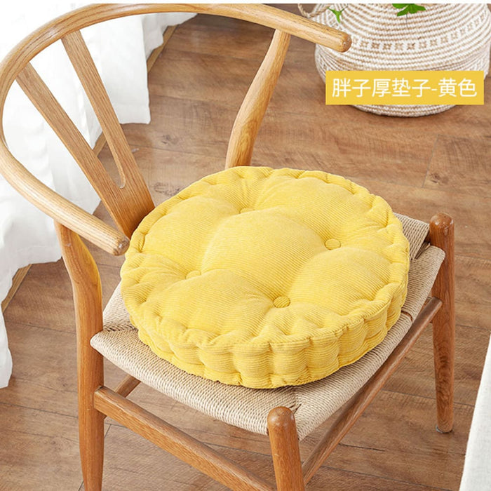 2x Yellow Round Cushion Soft Leaning Plush Backrest Throw
