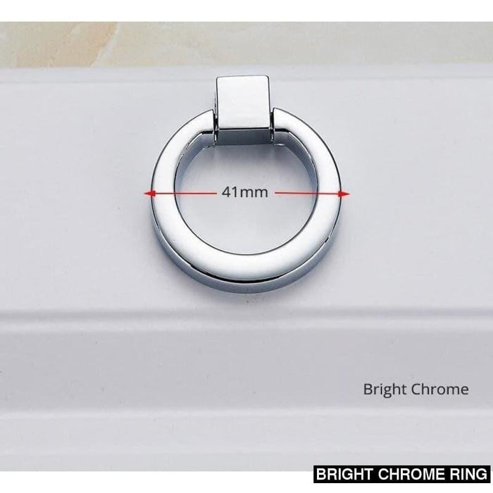 Zinc Alloy Cupboard Knob Handles Circle Gold Silver Black