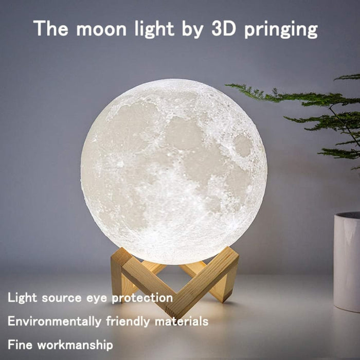 Zk20 3d Print Night Light Rechargeable Touch Remote Led Moon