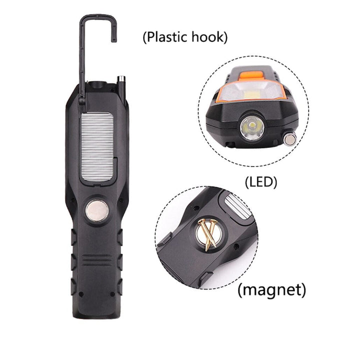 Zk20 Usb Rechargeable Flexible Magnetic Cob Led Flashlight